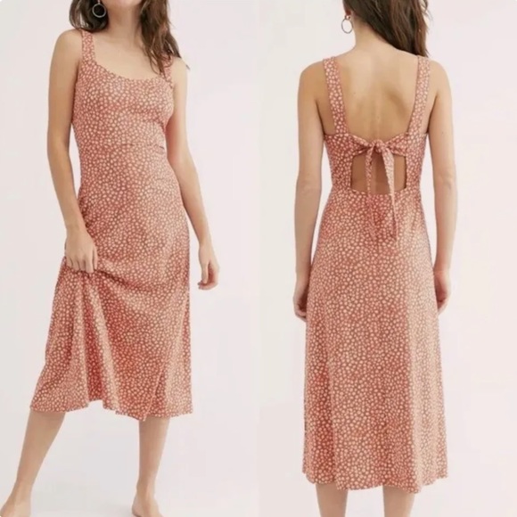 Free People Dresses & Skirts - Free People Lorelai Midi Dress Size S Red Floral